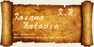 Kosana Malović vizit kartica